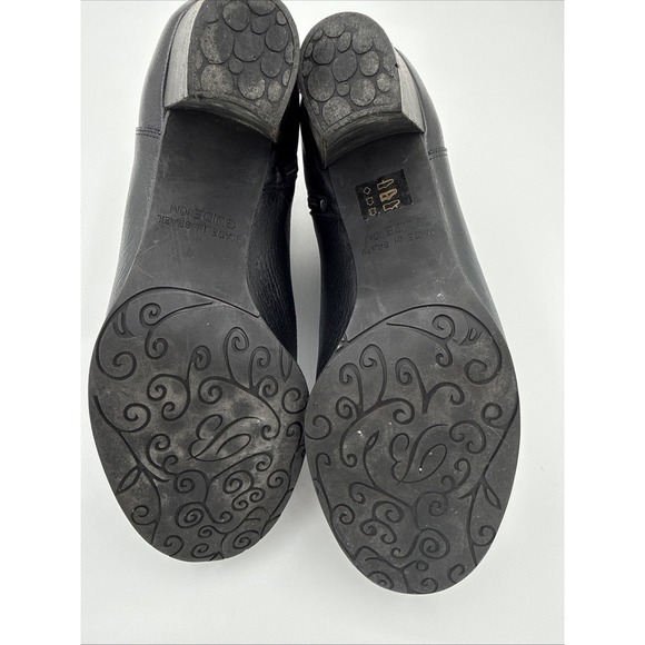 Brighton Rizzo Black Leather Ankle Boots W Braided Strap & Silver Buckle Sz 10 - Picture 7 of 7